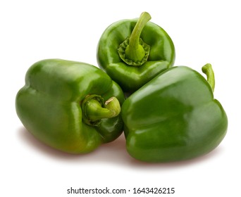 Green Bell Pepper Path Isolated On White