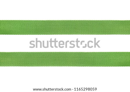 green belt strap nylon  solated on  white background with clipping path 