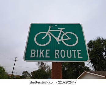 Green Bike Route Road Sign