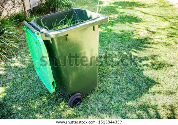 Green Bin Container Filled Garden Waste Stock Photo Edit Now