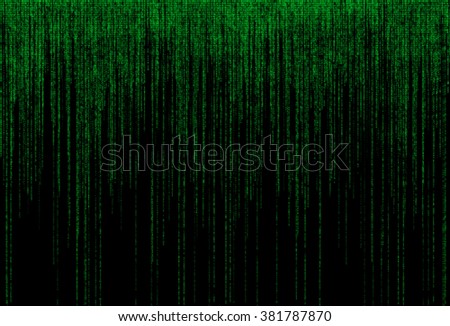 Green binary code on black background