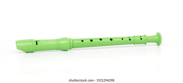 Green block flute isolated on white background - Shutterstock ID 1921294298