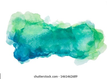Green and blue texture with watercolor stains