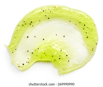 Green body scrub isolated on white background