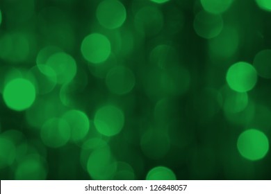 Green Bokeh On A Dark Background