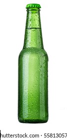Green bottle isolated on white background