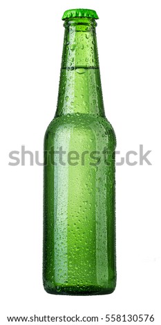 Green bottle isolated on white background