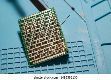 The Green Breadboard Circuit Board Close Up