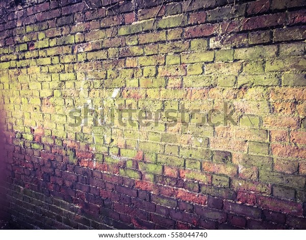 Green brick\
wall.