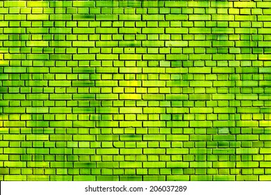 Green Brick Wall Background