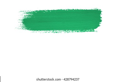 Green Brush Stroke Isolated On Background