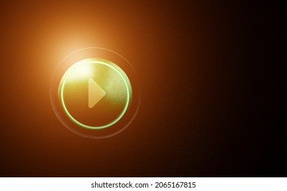 Green Button. Open or Start button icon on black background. with copy space - Powered by Shutterstock