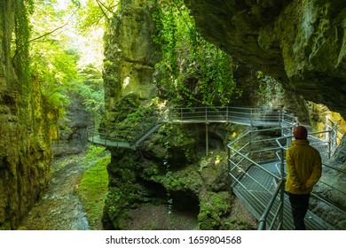 a green canyon in the north of Italy