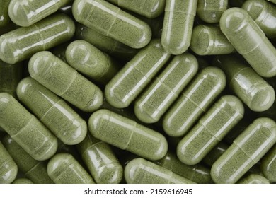 Green capsule super food moringa - Shutterstock ID 2159616945