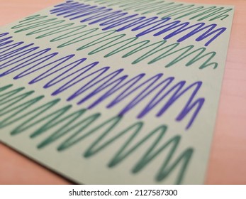 Green Cardstock With Green And Blue Marker Coloring