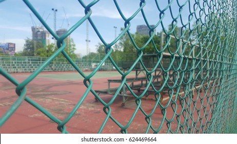 Green Chain Link Fence Tennis Court Stock Photo 624469664 Shutterstock