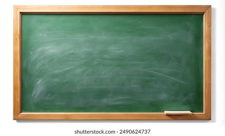 The green chalkboard has a wooden frame and an eraser - Powered by Shutterstock