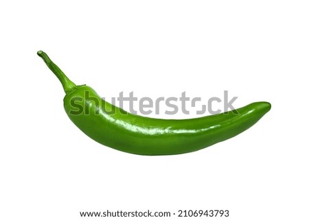Green chili pepper isolated on white