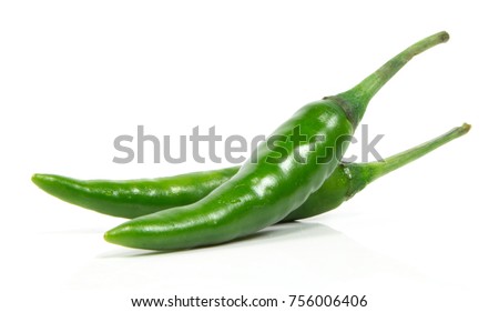 green chili pepper isolated on a white background
