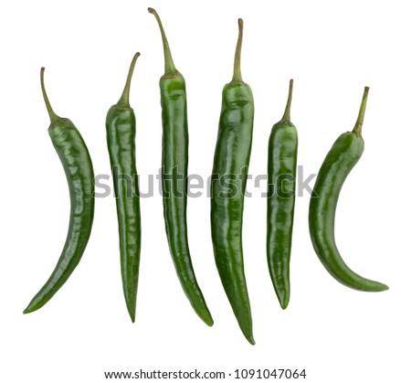 green chili pepper path isolated