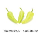 green chili peppers isolated on white background.