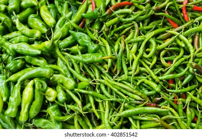 Green Chilies Stand In Mauritius Street Market