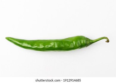 Green Chilli On White Background