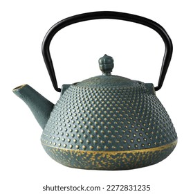 Green Chinese Teapots isolated on a white background