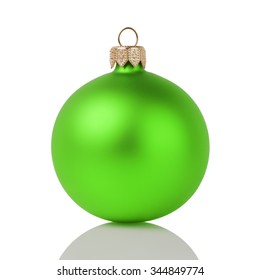 Green Christmas Ball Isolated On White Background