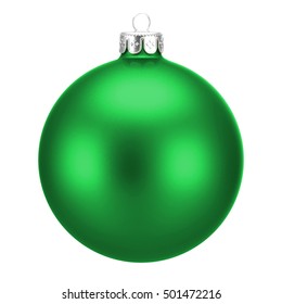 Green Christmas Ball Isolated On White Background