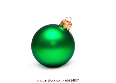 Green Christmas Ball Isolated On White Background