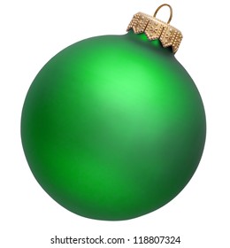 green christmas ornament . Isolated over white.