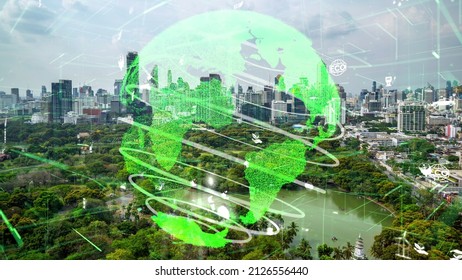 Green city technology shifting towards sustainable alteration concept by clean energy , recycling and zero waste management to reduce pollution generation and achieve ESG goals .