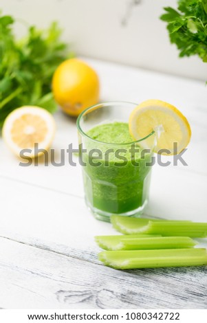 Similar – Kale smoothie with banana and orange