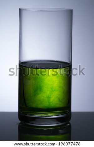 Green Cocktail with Vodka, Lemon