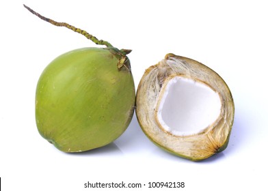 Green Coconut Isolated On White Background