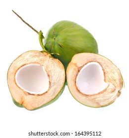 Green Coconut Isolated On White Background