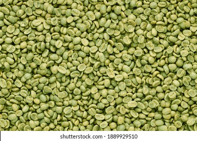 Green Coffee Beans Top View Background