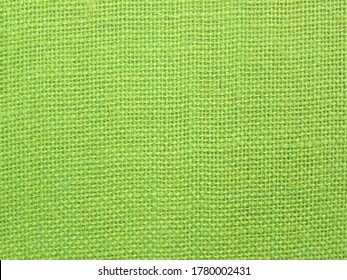 Green Color Burlap Fabric Background