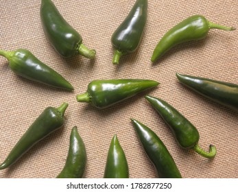 Green Color Raw Whole Fresh Fresno Chili Pepper