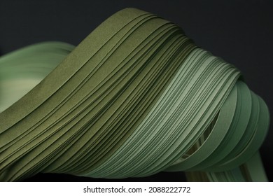 Green color strip wave paper black  Abstract texture background 