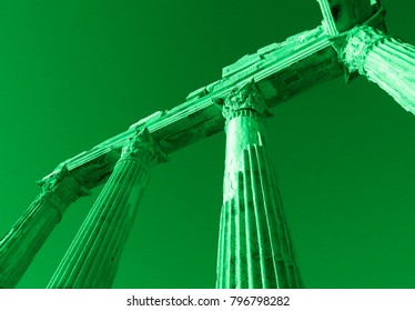 Green colored Apollo Ancient Temple in Side - Shutterstock ID 796798282