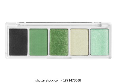 Green Colors Eyeshadow Palette Isolated Over White