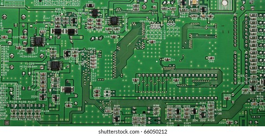 Green computer circuit detail