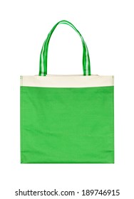 Green Cotton Eco Bag Isolated On White Background