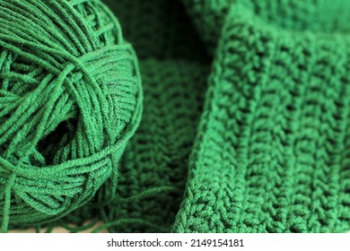 Green Cotton Yarn And Crochet Fabric
