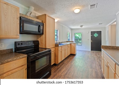 Green Cove Springs, Florida / USA - June 10 2020: Nice open kitchen in a mobile home