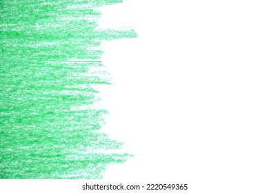 Green Crayon Texture Background. Hand Paint 