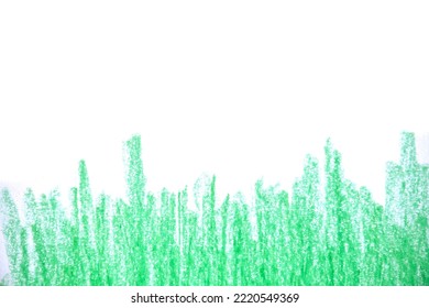 Green Crayon Texture Background. Hand Paint 