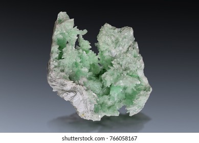 Green crystalline talc specimen from Lungau, Austria.  - Shutterstock ID 766058167